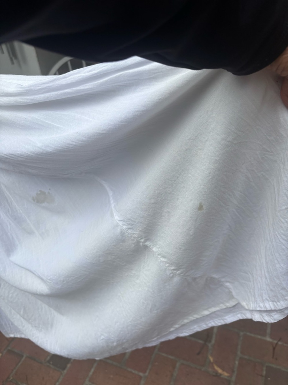 Karavan White Vintage Embroidered Midi Dress with flaws | size Large - Picture 8 of 9